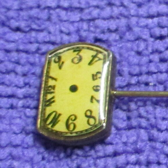 Vintage Hand-Crafted Clock Stick Pin Face - 3-1/4"L 1/2" w - Picture 2 of 3